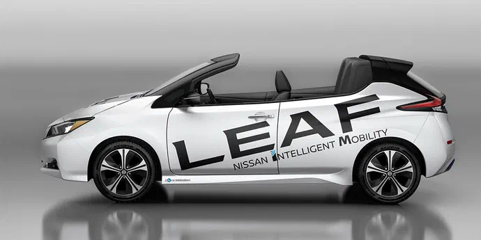 Новенький Nissan Leaf попрощався з дахом