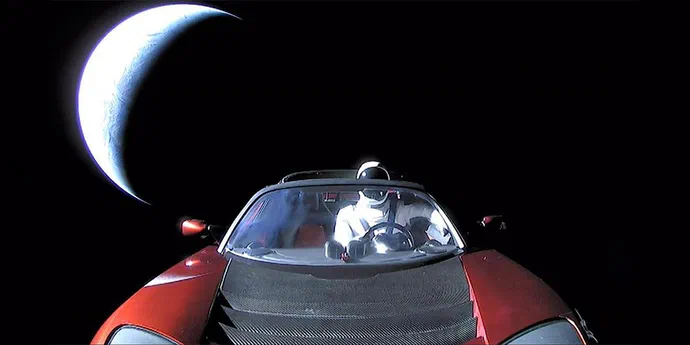 Ілон Маск продемонстрував фото Tesla Roadster, який летить до Марса