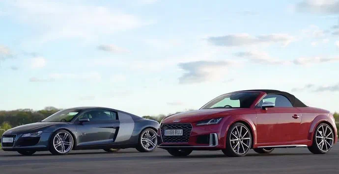Audi R8 та Audi TTS з'ясували, хто краще в дрег-дуелі (ВІДЕО)