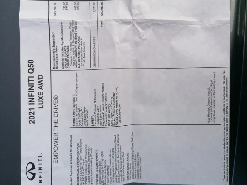 Infiniti Q50 2020 - 2